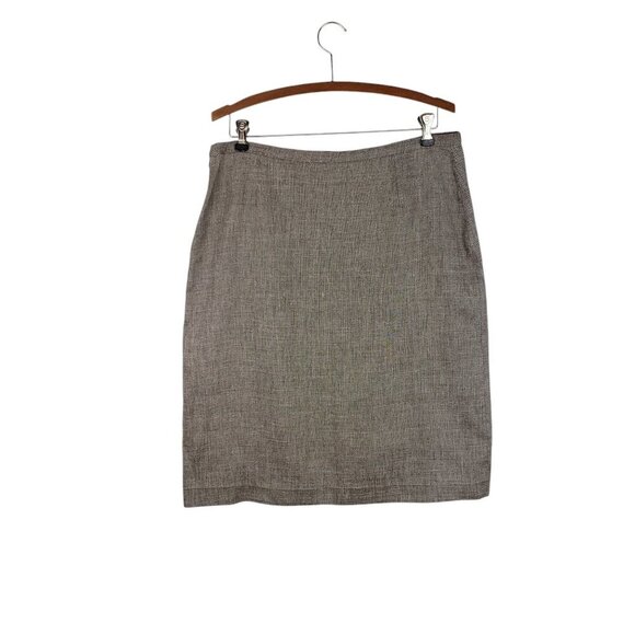 Kors Michael Kors Linen Blend Knee Length Skirt Brown Made in Italy Size 14 - Picture 2 of 4